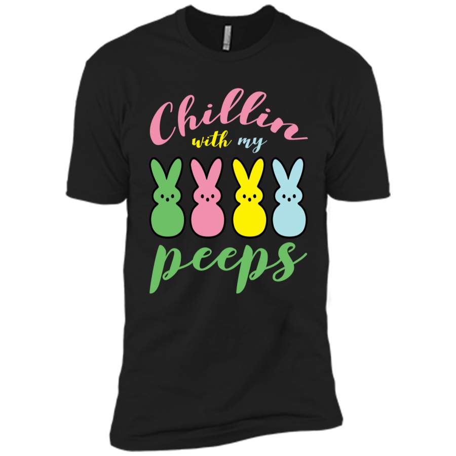 Chillin With My Peeps Easter Bunny Funny T-Shirt for Kids1 Next Level Premium Short Sleeve Tee