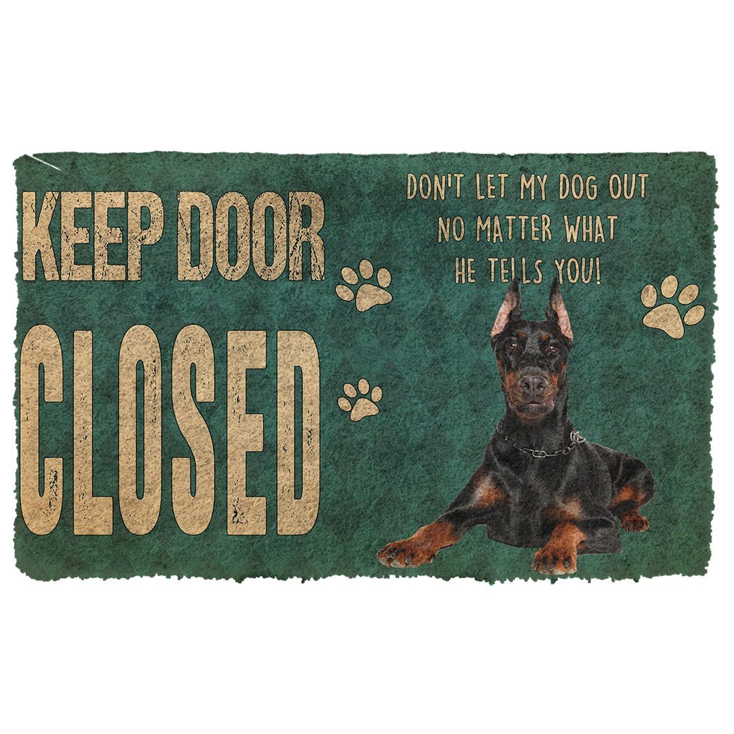 Gearhumans  Gearhuman 3D Keep Door Closed Doberman Pinschers Dog Custom Gender Doormat