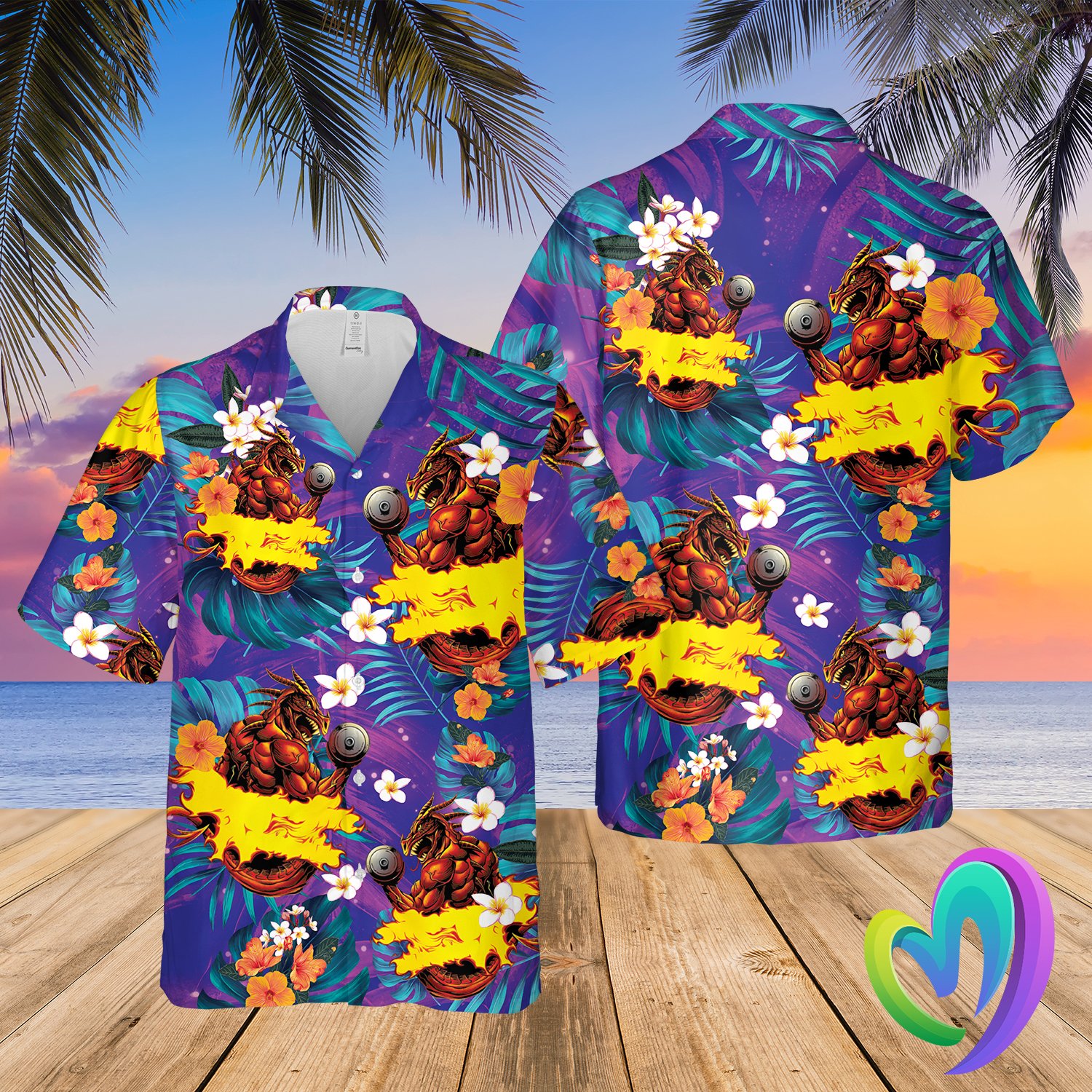 Fantasy Dragon Summer Hawaii Beach Shirt Ha27029