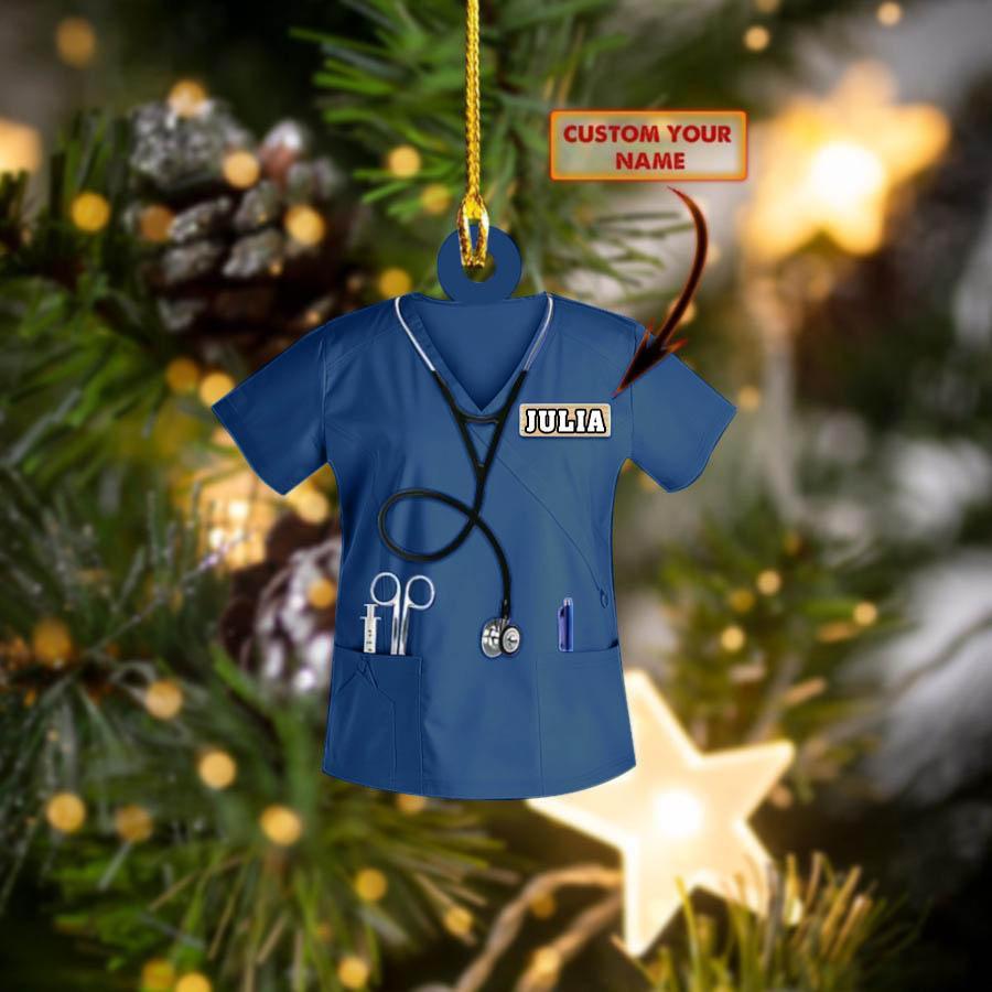 Personalized Nurse Ornament, Costume Color Can Be Changed V6