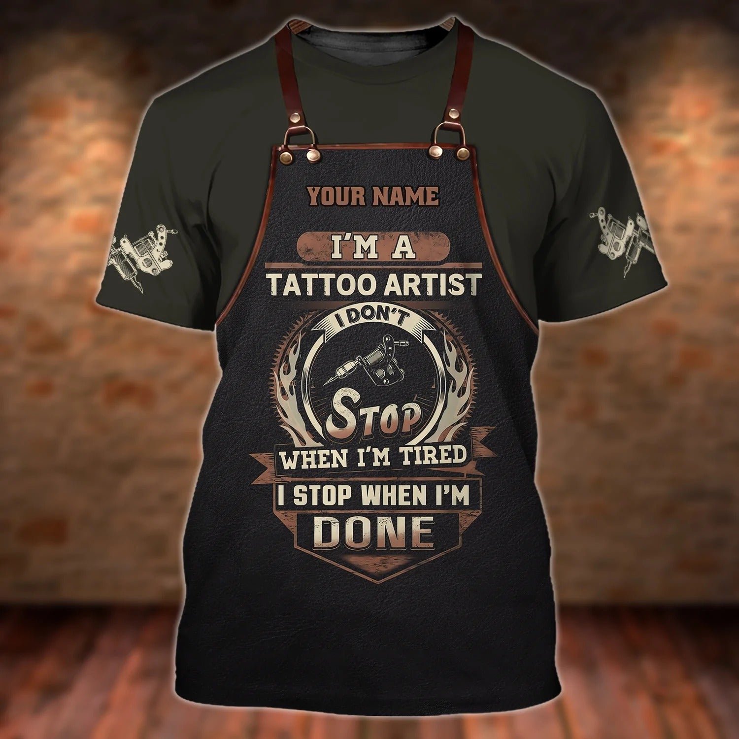 Personalized 3D All Over Print Tattoo Men Shirt, Tattoo Artist Shop Uniform, Don’T Stop When I’M Tired, Gift For Tattoo