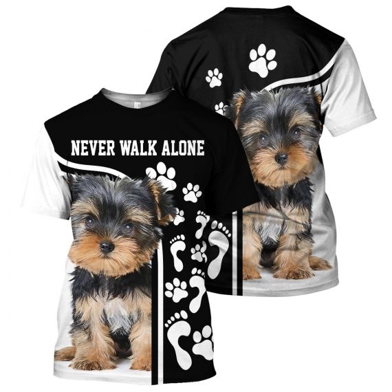 Never Walk Alone Dog All Over Print Unisex Tshirt For Dog Lovers