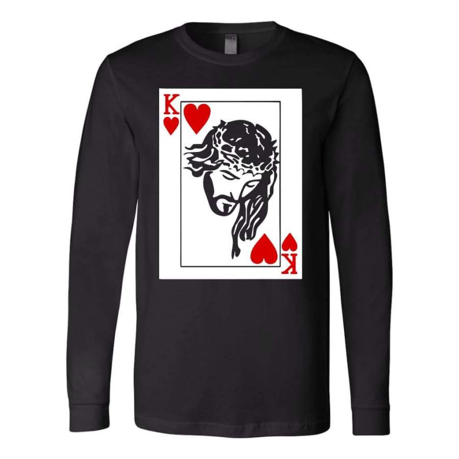 King of hearts is Jesus long sleeve t-shirt | christian apparel