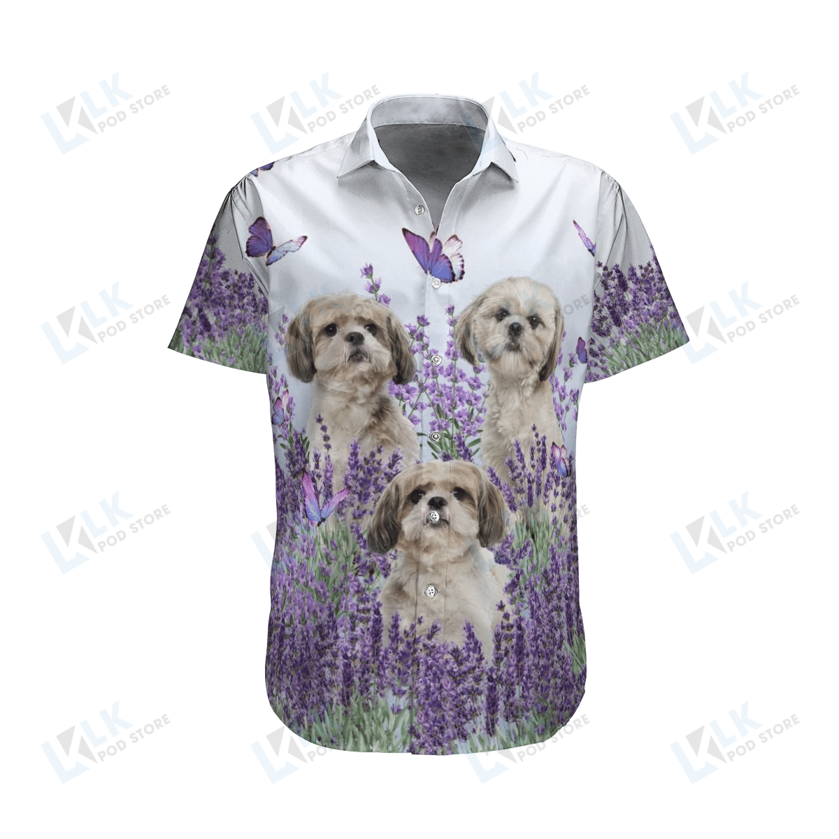 Shih Tzu Hawaiian Shirt Purple Flower Ha92936