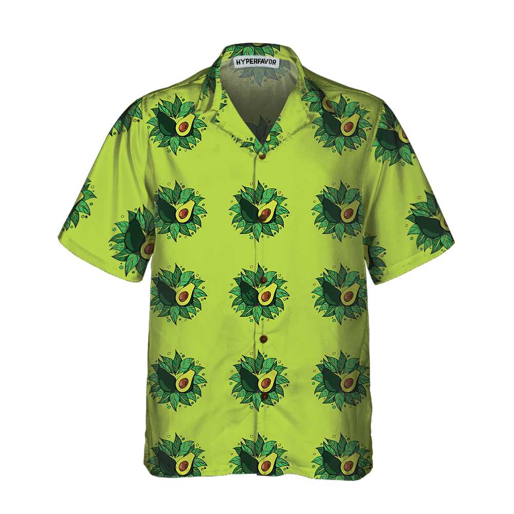 Avocado On Light Green Hawaii Funny Short Sleeve Print Shirt Ha22110