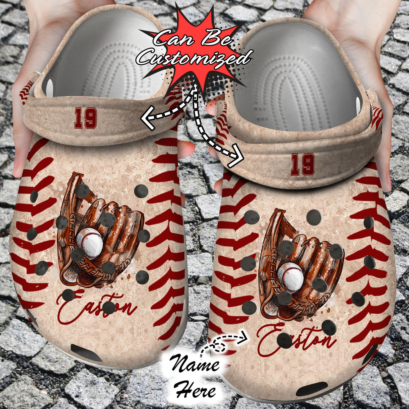 Personalized Baseball Glove With Ball Crocs Clog Shoes Sport Crocs ...