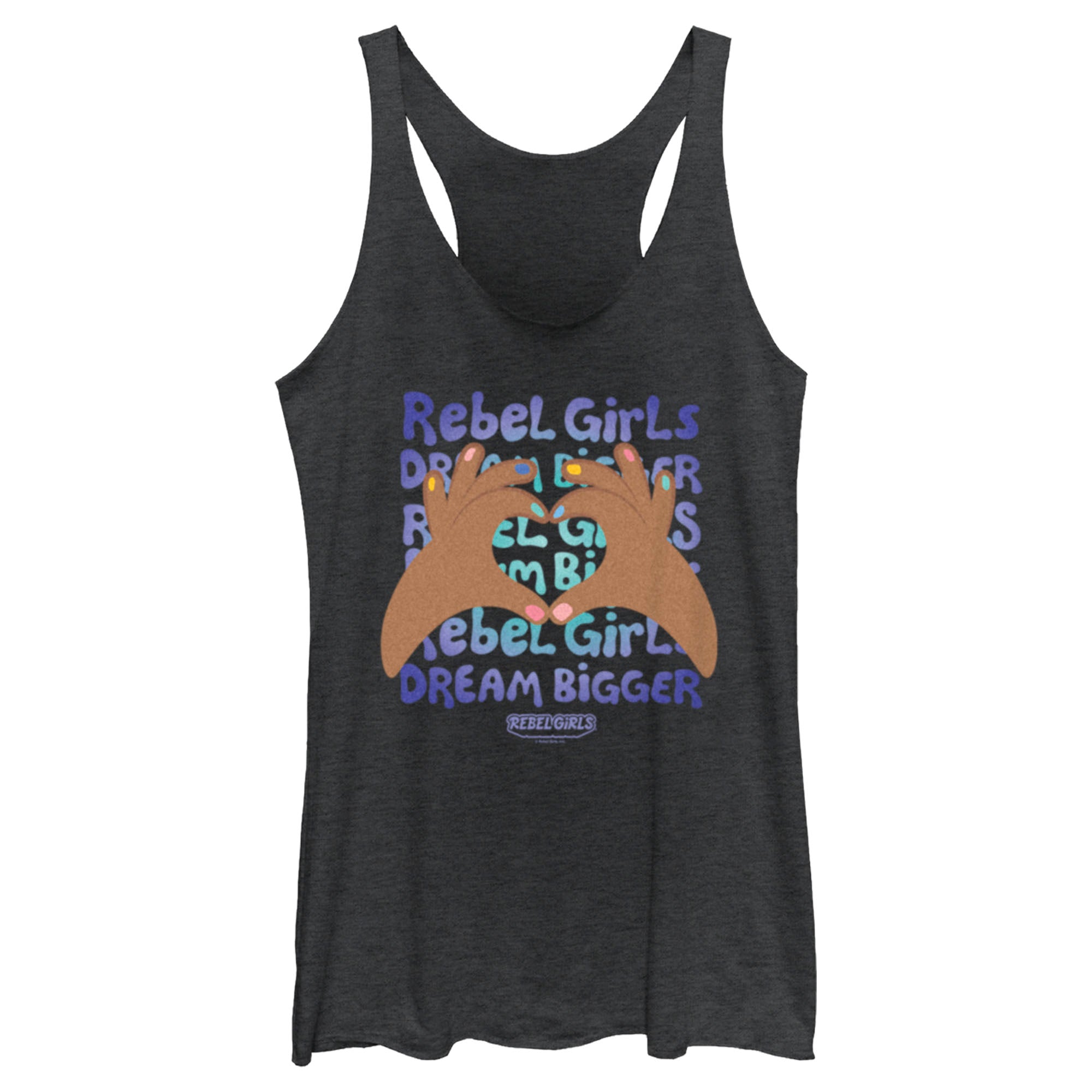 Women’S Rebel Girls Heart Hands Logo Racerback Tank Top