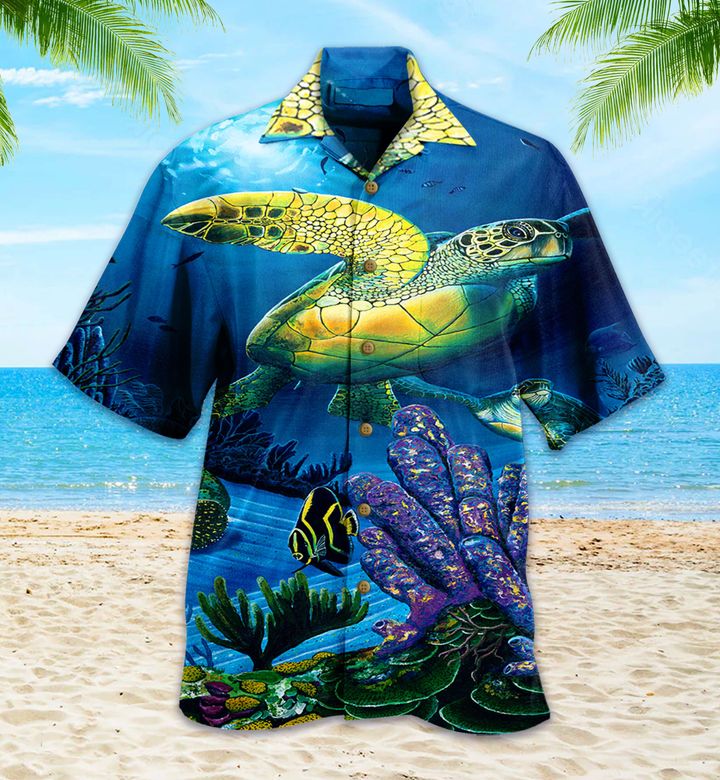 Sea Turtle Drop Blue Hawaii Shirt Ha25966