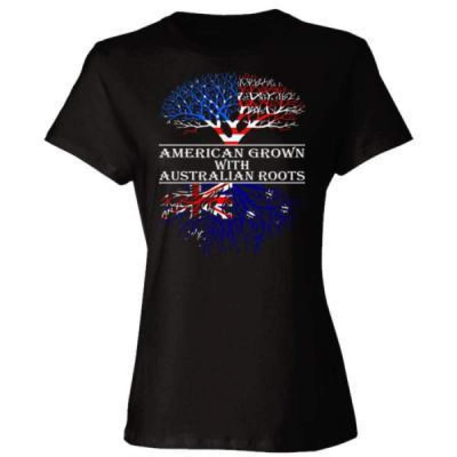 AGR American Grown With Australian Roots – Ladies’ Cotton T-Shirt