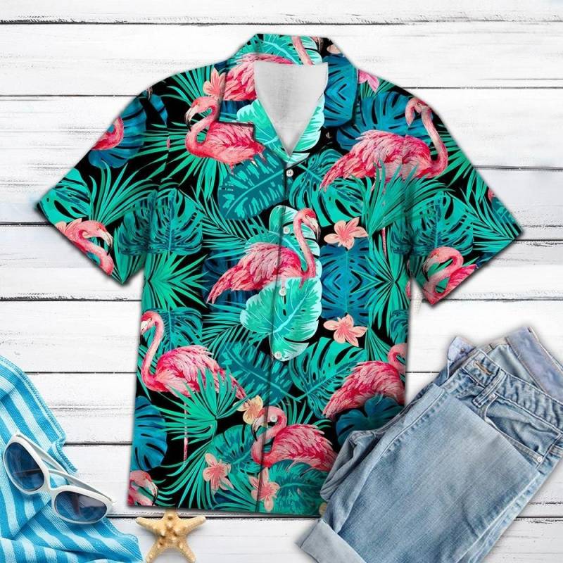 Artsyhomes Tropical Flamingo Hawaiian Ha98051