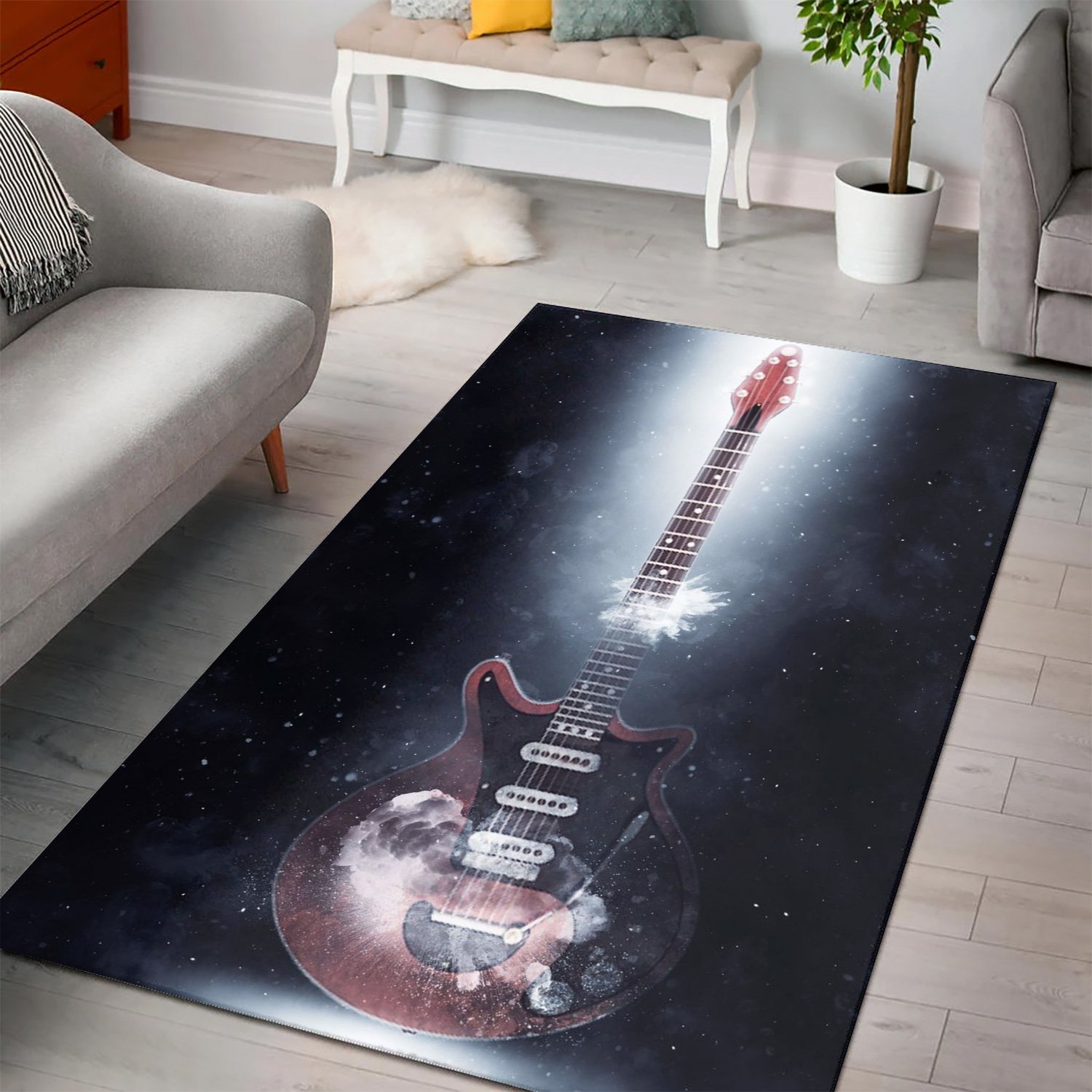 Brian May Guitar  Music Rug,  Living room and bedroom Rug,  Halloween Gift