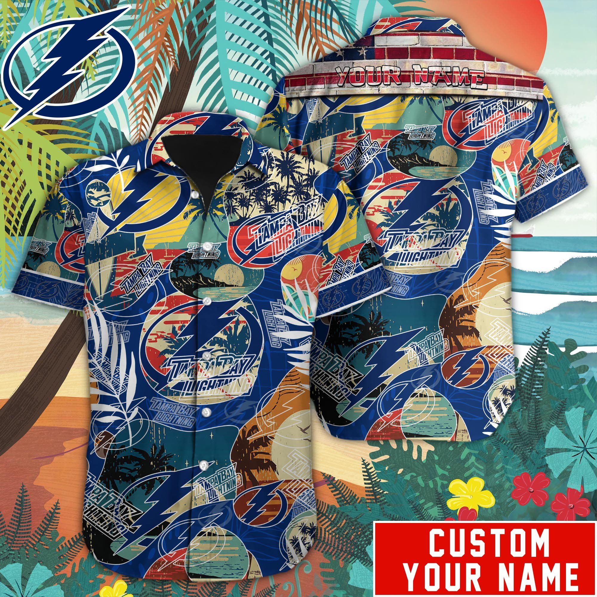 Tampa Bay Lightning Custom Name Hawaiian Shirt