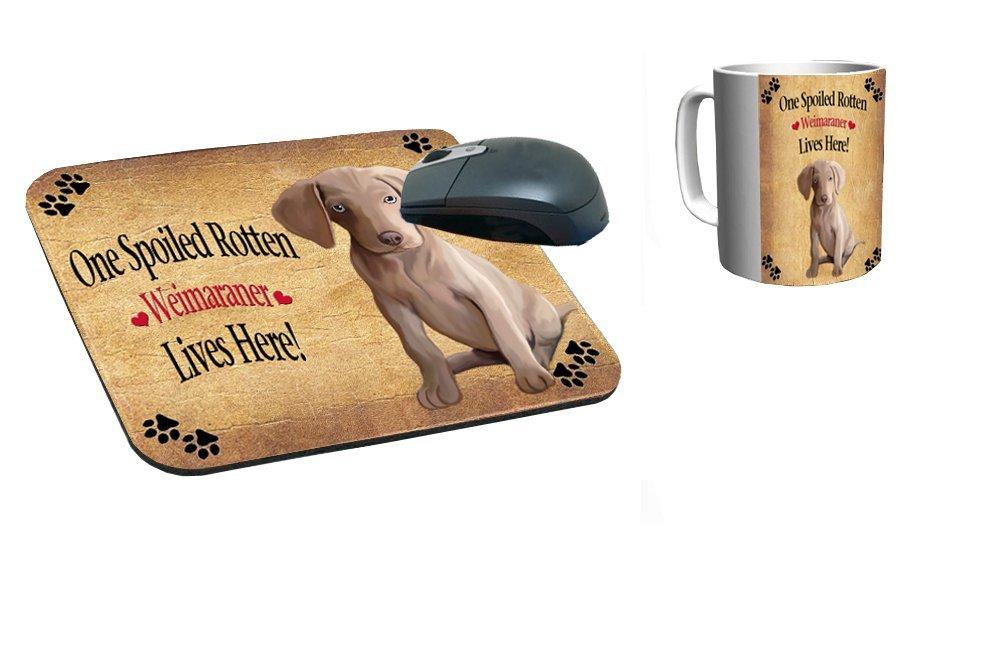 Spoiled Rotten Weimaraner Puppy Dog Mug & Mousepad Combo Gift Set