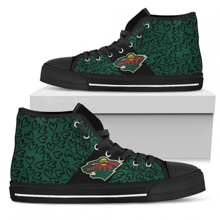 Perfect Cross Color Absolutely Nice Minnesota Wild High Top Shoes #372