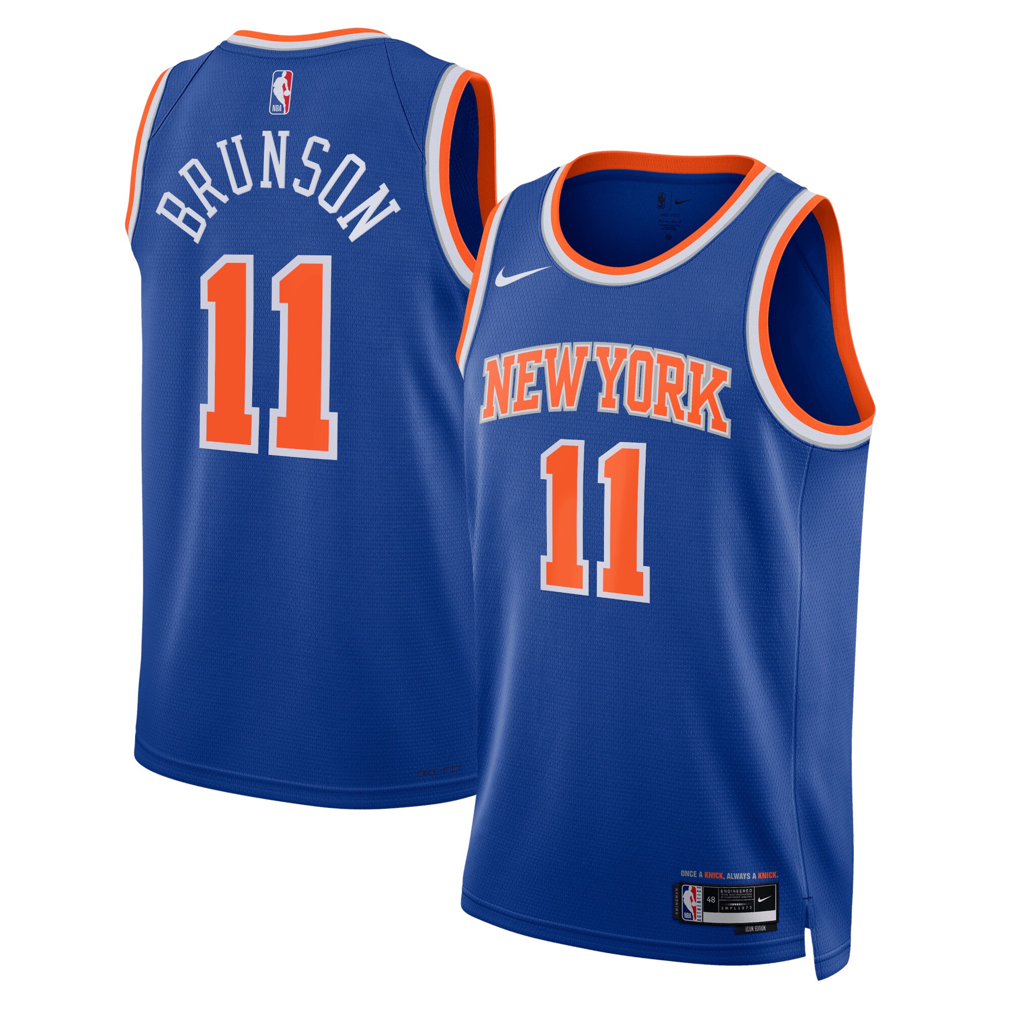 New York Knicks Icon Edition Swingman Jersey – Blue – Jalen Brunson – Unisex