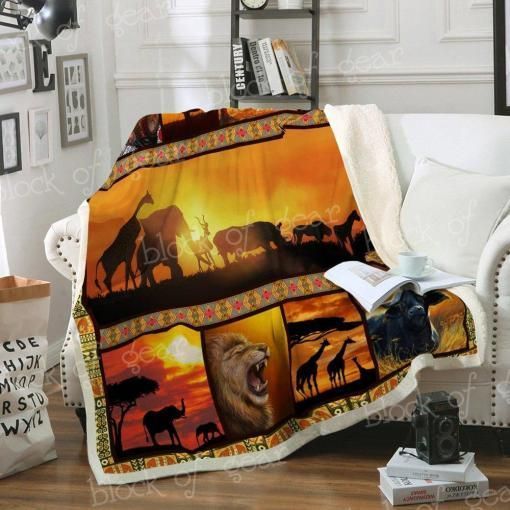 African Animals CLA1412978F Sherpa Fleece Blanket