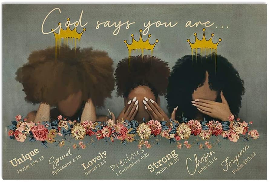 Afro Girls Don T Hear See Talk God Says Unique Special Lovely Precious Strong Chosen Forgiven Poster Print Perfect Ideas On Xmas Birthday Home Decor