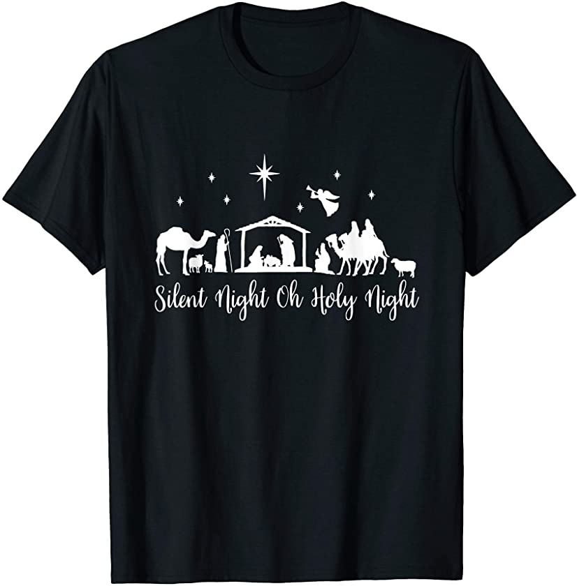 Silent Night Holy Night Nativity Christmas T-Shirt Jesus T-Shirt