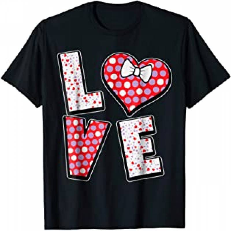 Polka Dot Love Heart Bow Tie Valentine's Day Shirt for Girls
