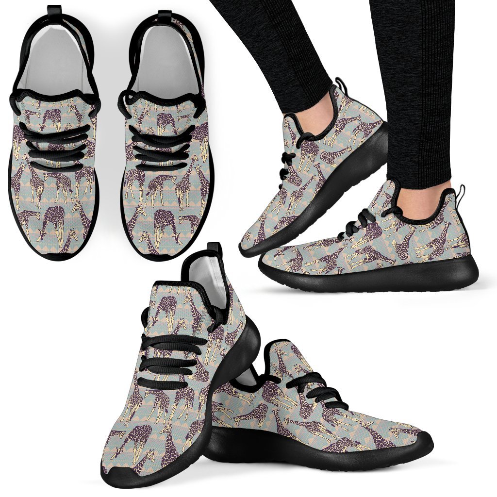 Aztec Giraffe Pattern Print Mesh Knit Shoes