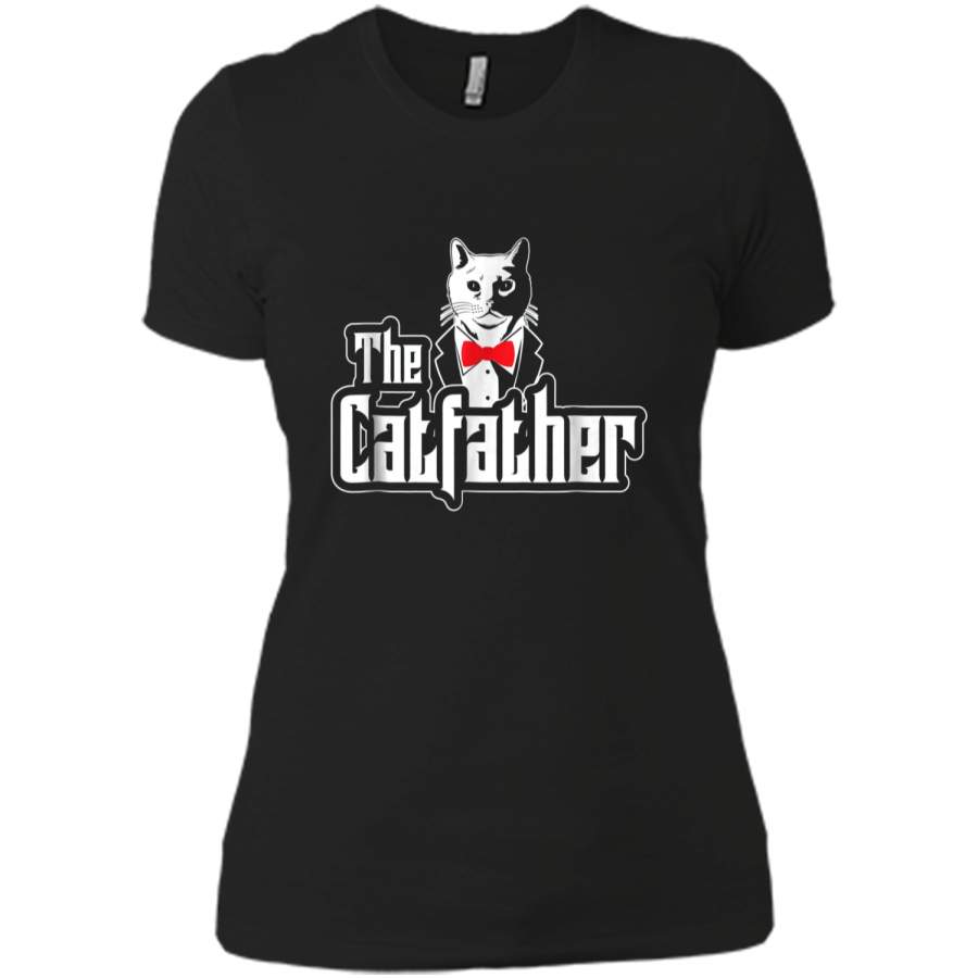 The Catfather  I Feline Cats Tee I Kitten I Pet I Men Next Level Ladies Boyfriend Tee