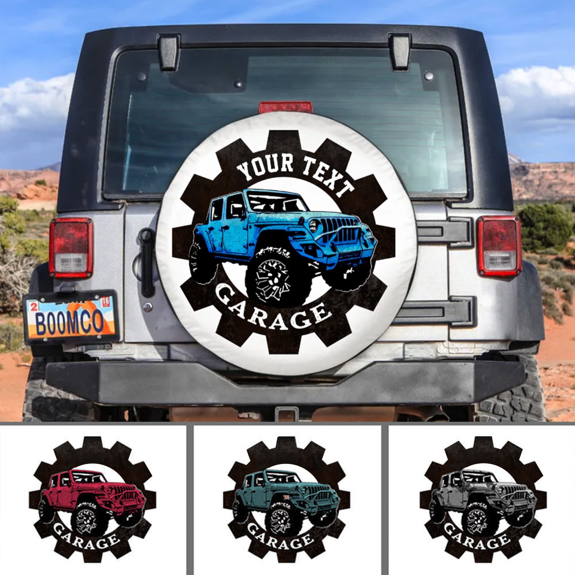 (Custom Personalised) Jeep – Jeep Garage Spare Tire Cover – White Lt8