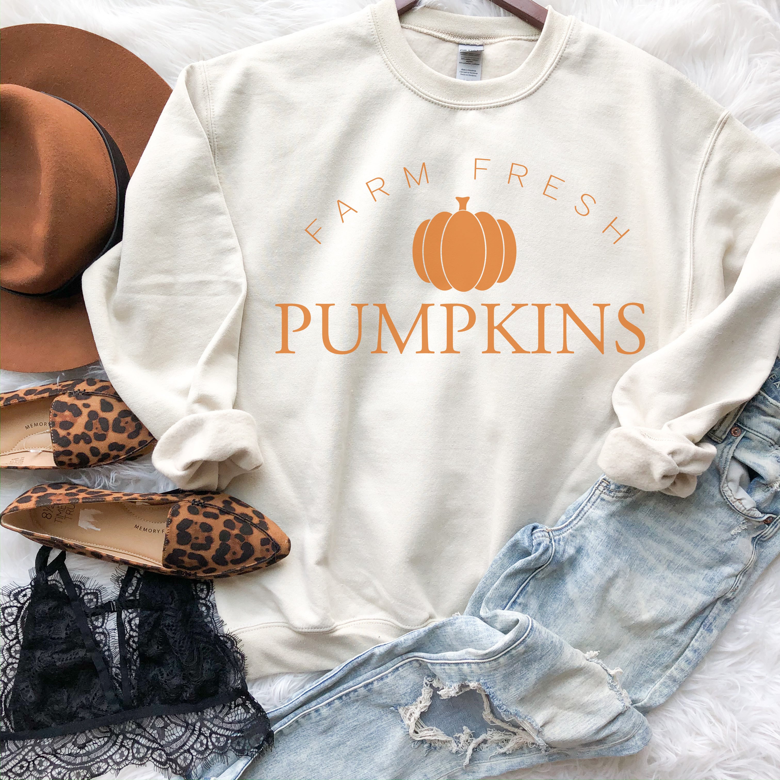 Orange Farm Fresh Pumpkins Sweatshirt