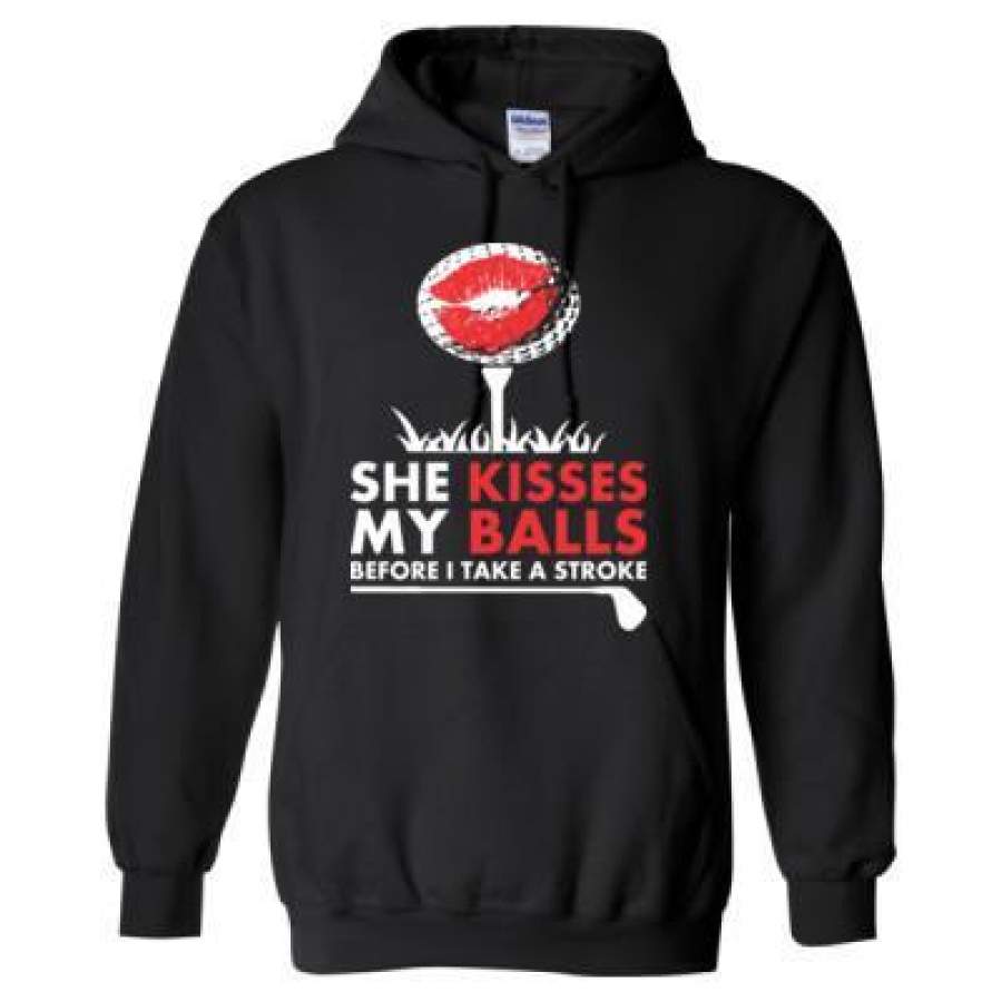 AGR She Kisses My Balls Before I Take A Stroke – Heavy Blend™ Hooded Sweatshirt