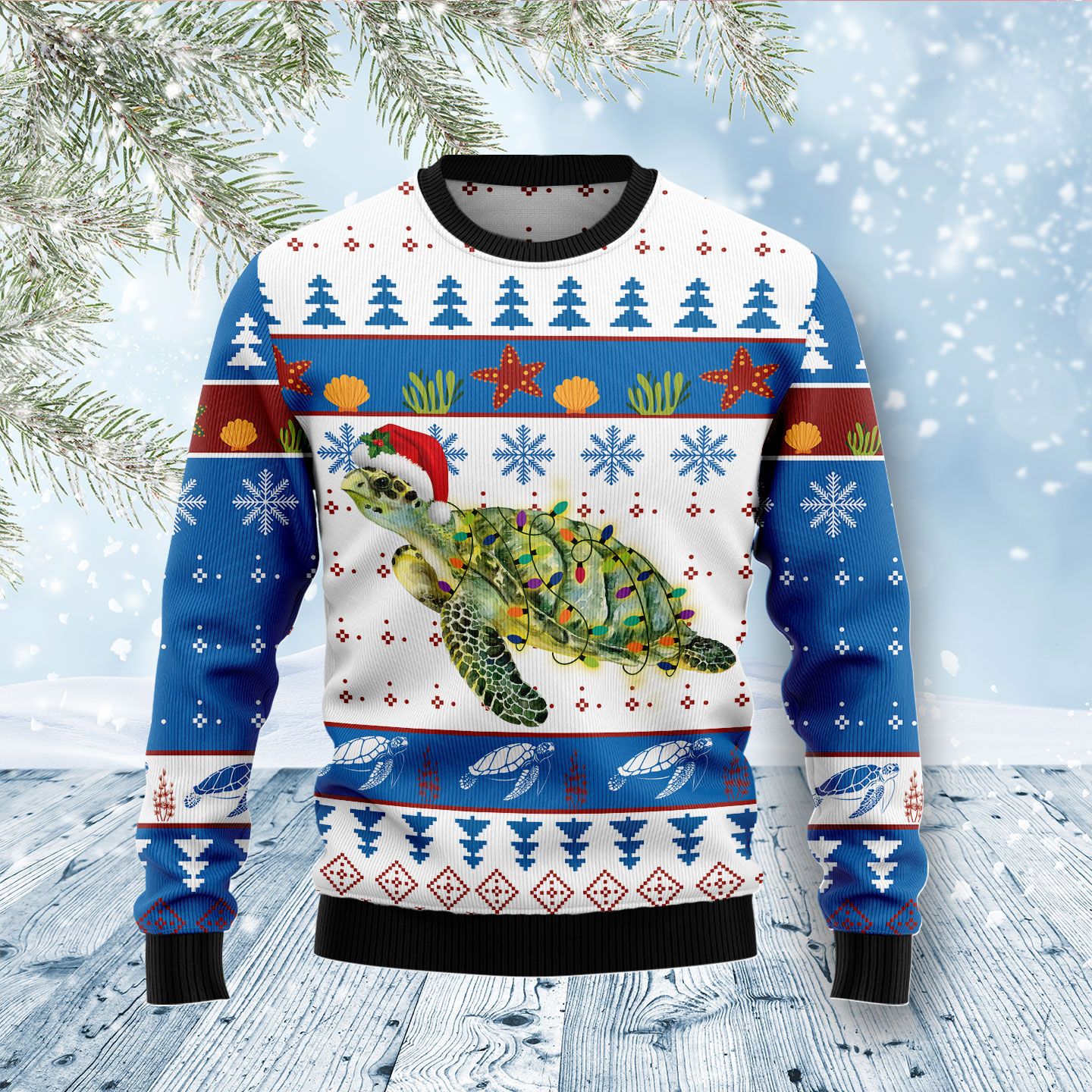 Turtle Christmas Ugly Christmas Sweater | For Men & Women | Adult | Us5383