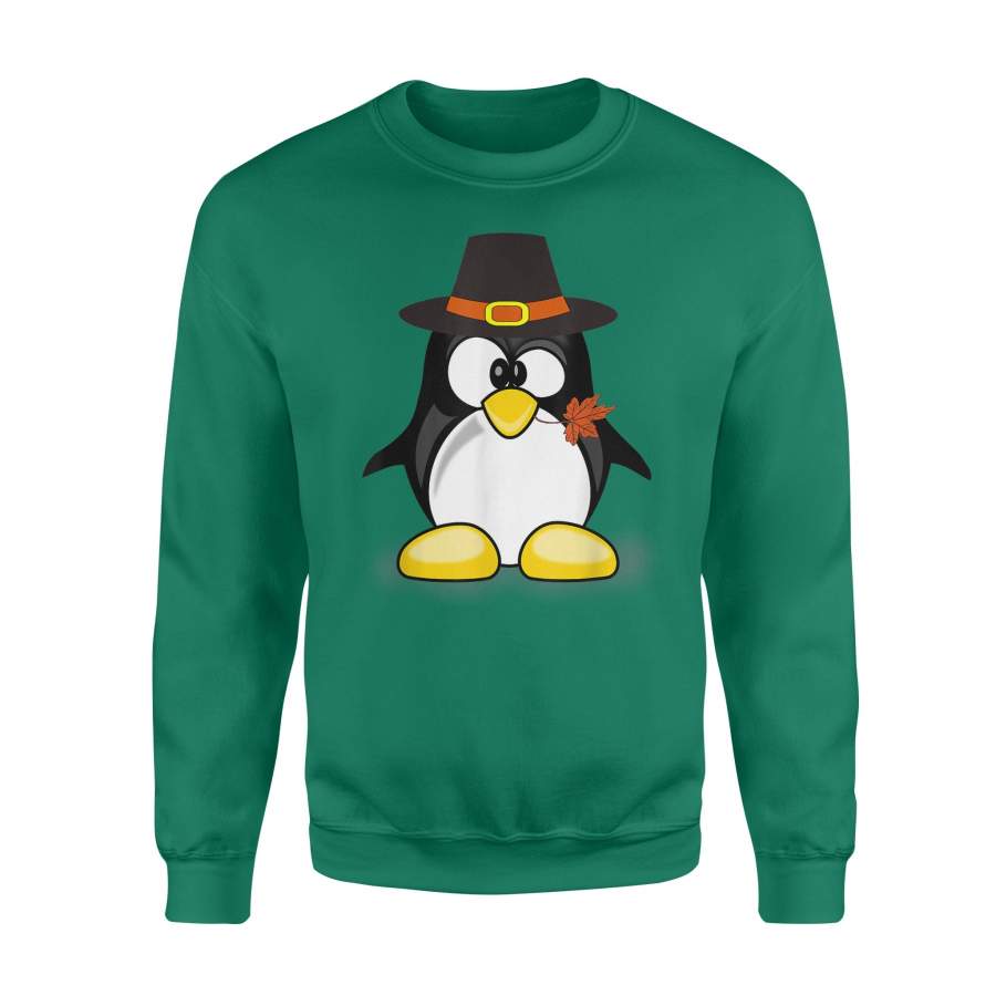 Thanksgiving Penguin Pilgrim  Fall Holiday Gifts Sweatshirt