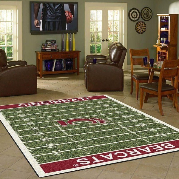 Team Cincinnati Bearcats Home Field Area Rug Sport Home Decor