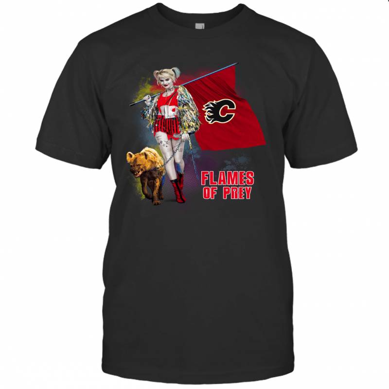 Harley Quinn flag Calgary Flames Of Prey T-Shirt