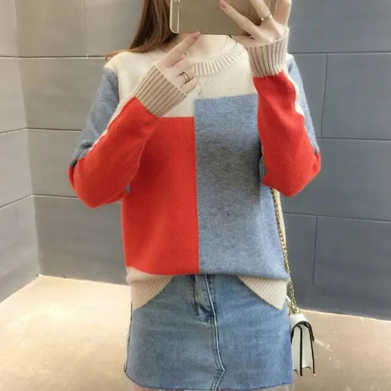 Women Basic Sweaters Autumn and Winter Elastic Jumpers Fashion Thin Knitted Sweater Round Neck Pullover Bottoming Shirt Top alx