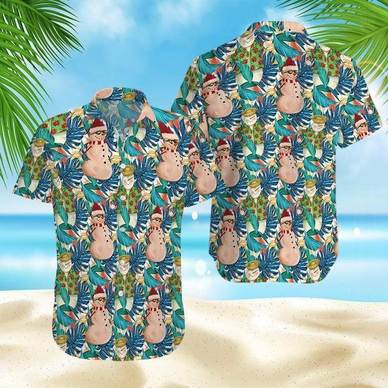 Cover Your Body With Amazing Snowman Christmas Santa Claus Funny Hawaii Aloha Shirts Ha79598