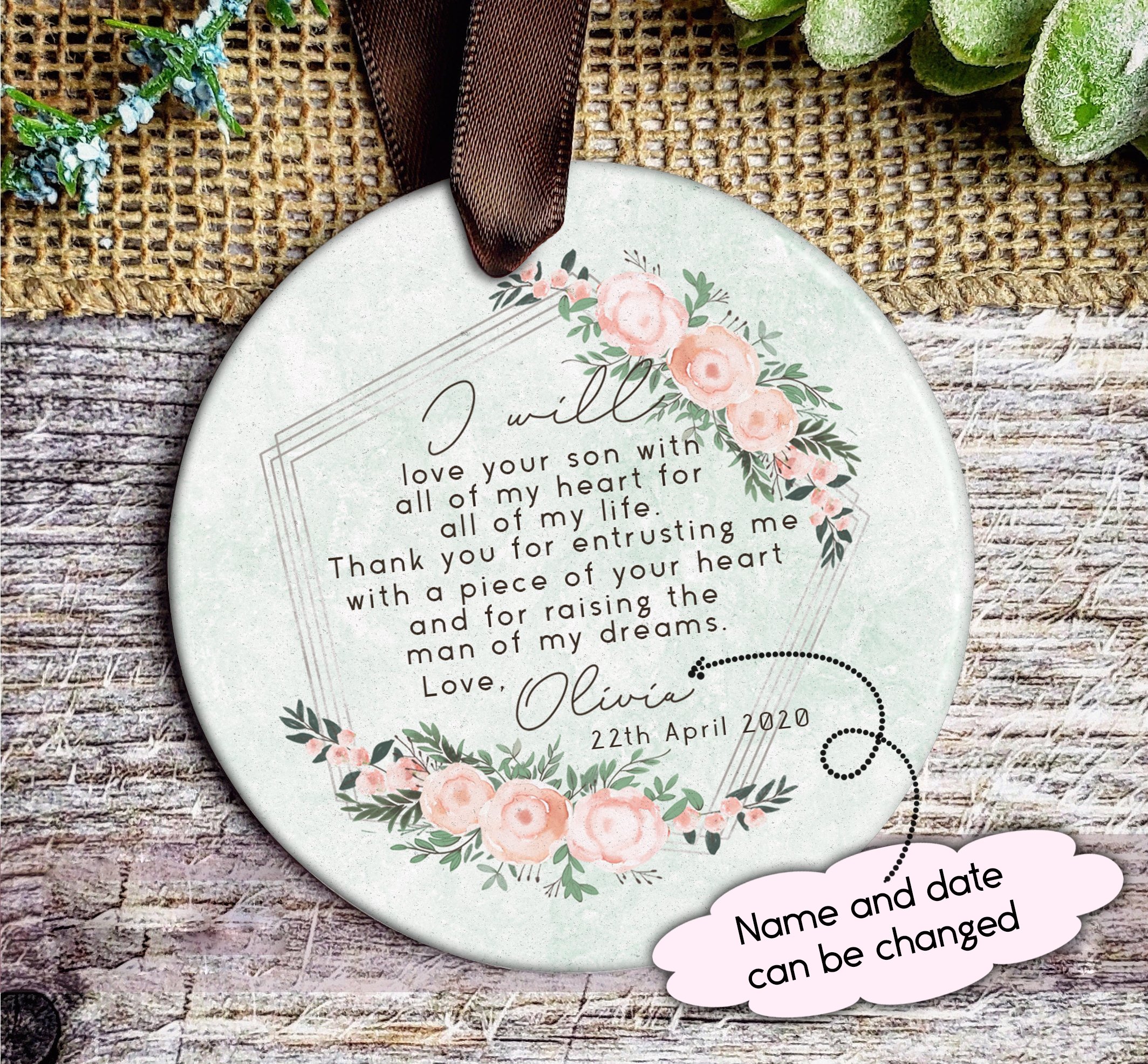 Personalized Gift For Mother Of Groom, Gift For Future Mother In Law, Wedding Gift Ornament