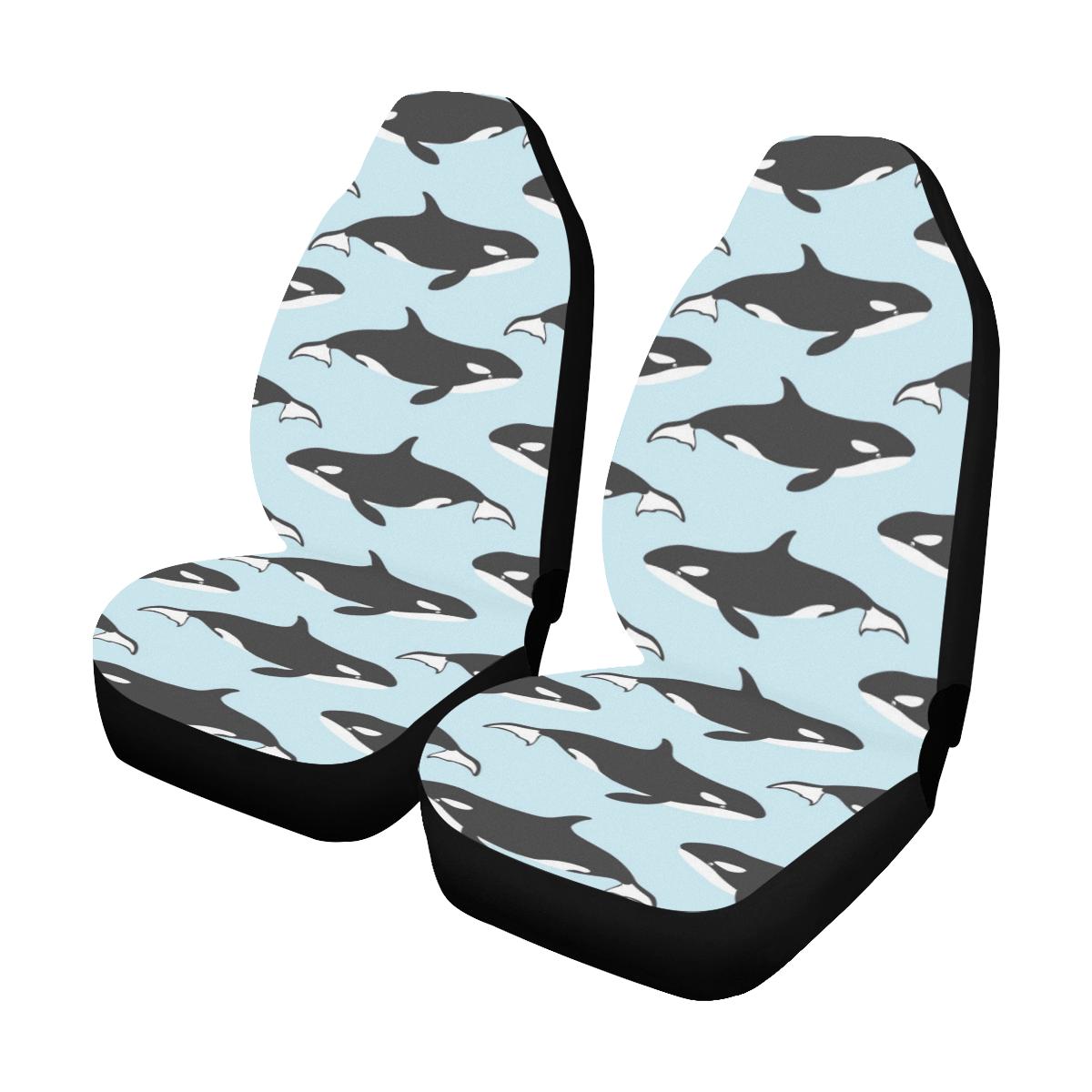 Killer Whale Pattern Print Design 01 Universal Fit Car Seat Covers