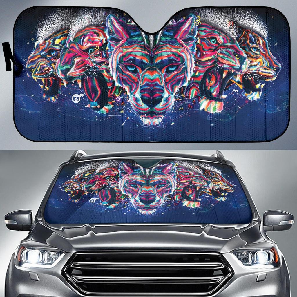 Panthera Leopard Jaguar Tiger Lion 3D Printed Car Sun Shades