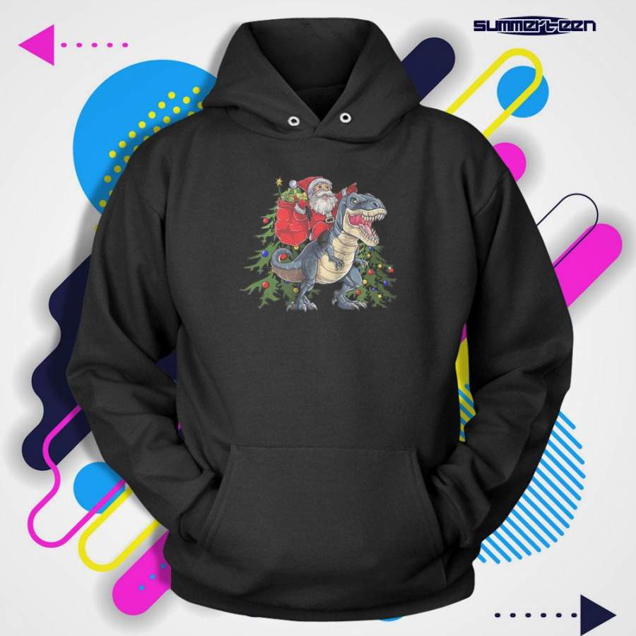 T Rex Christmas The Santa Men’S Hoodie