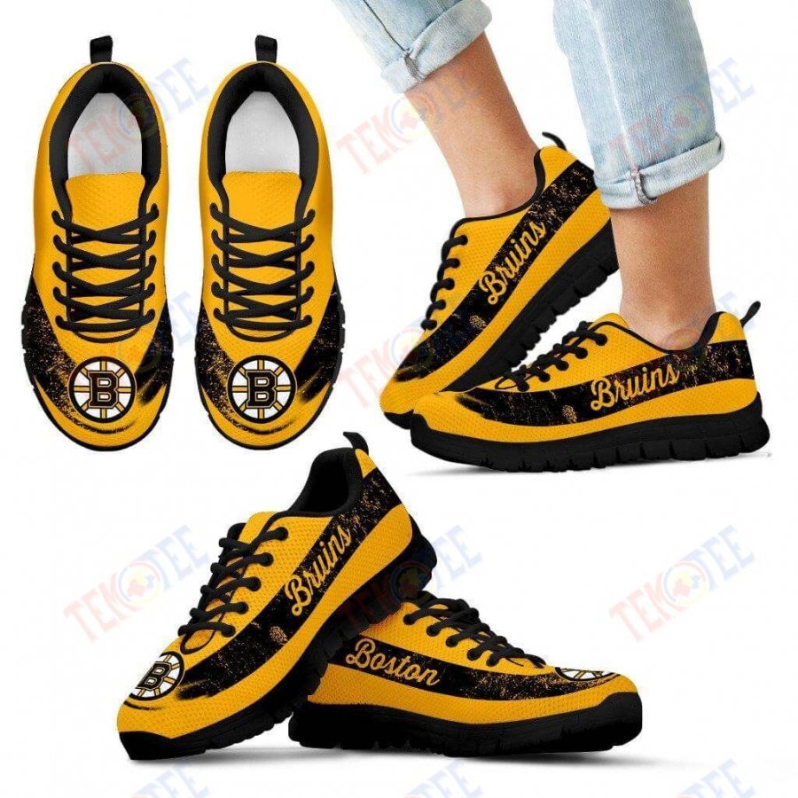 Mens Womens Boston Bruins Sneaker Single Line Logo Sneaker Running Shoes For Men Women TDT363