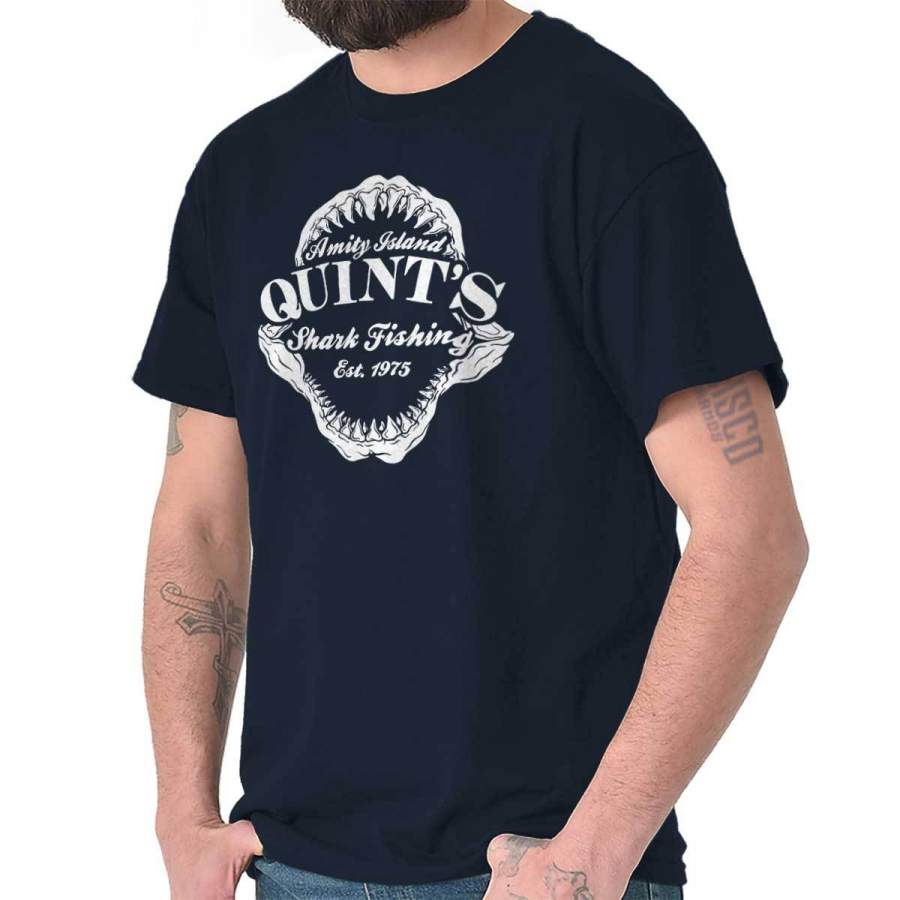 Amity Island Quints Shark Fishing | Jaws Steven Spielberg T Shirt