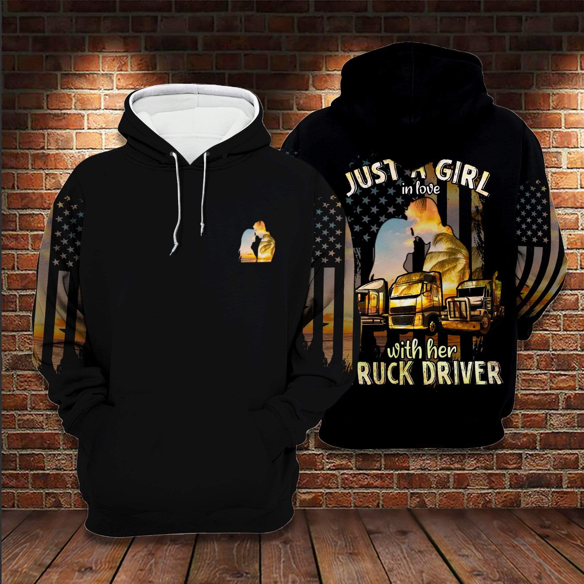 Just A Girl In Love With Her Truck Driver US Hoodie 3D #V