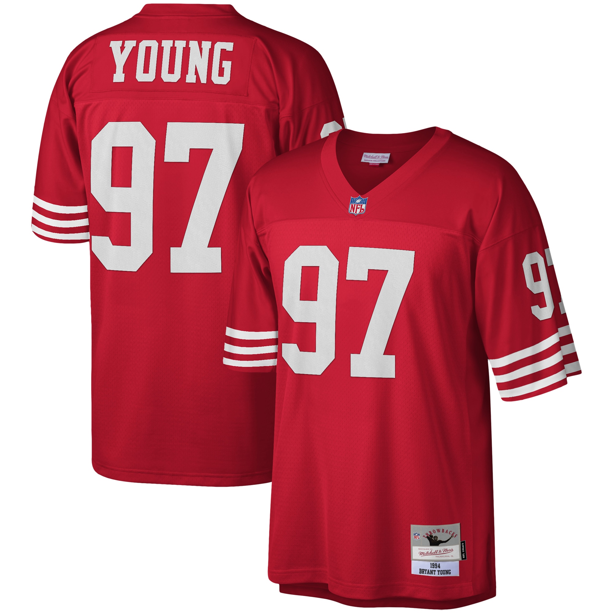 Bryant Young San Francisco 49ers Mitchell & Ness Legacy Replica Jersey – Scarlet 2