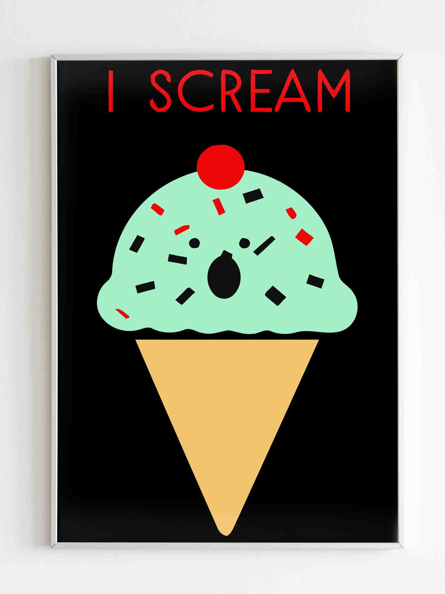 I Scream Ice Cream Horror Poster Poster Art Design 