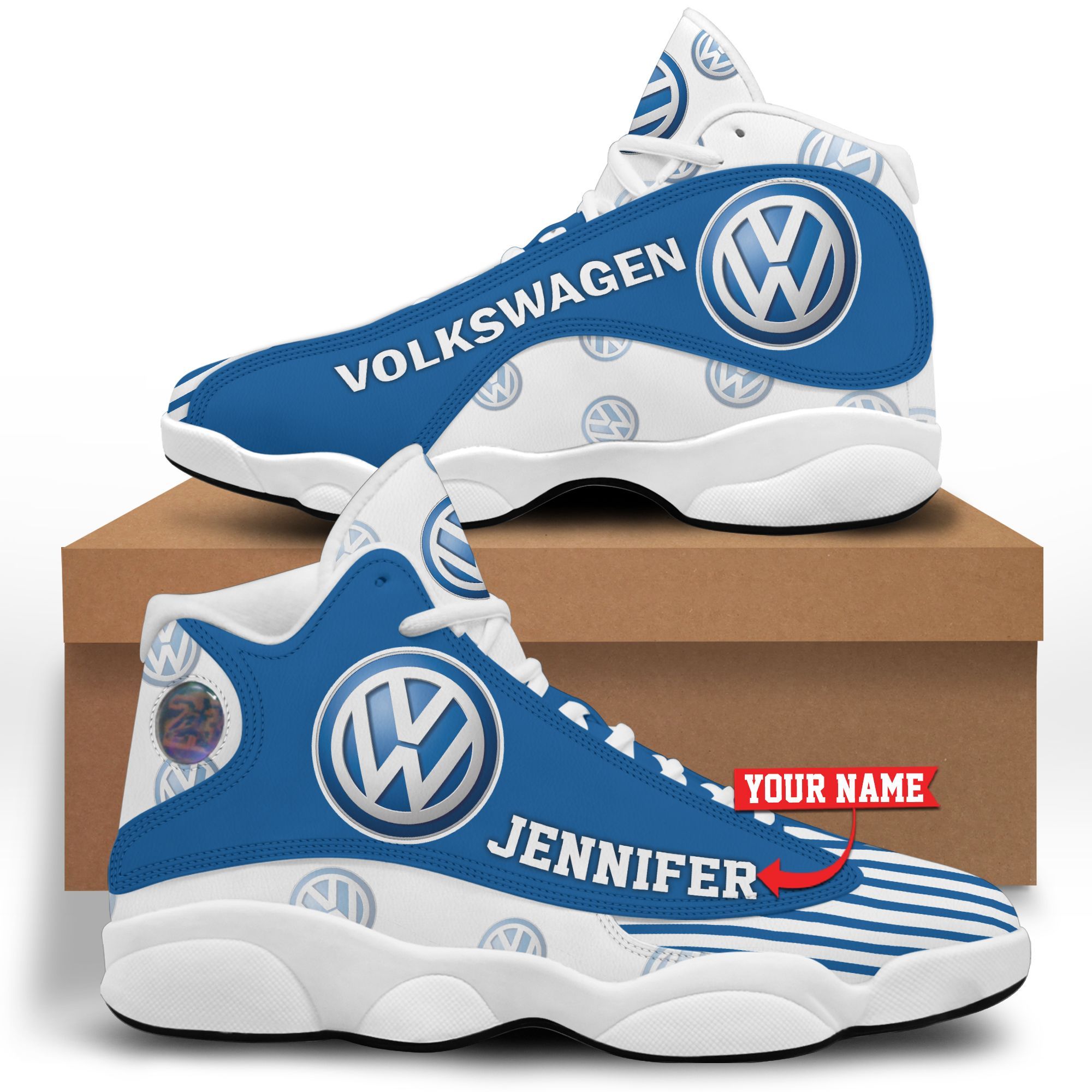 Nttjd049 Bnh Personalized Volkswagen White Shoes Jd-13