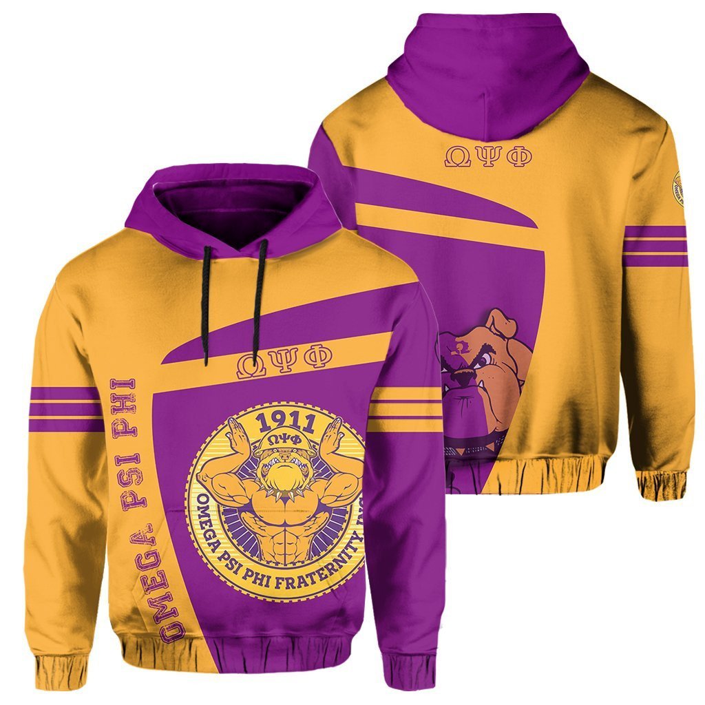 Fraternity Hoodie – Omega Psi Phi Q-Dog Hoodie – Sport Style – Jr