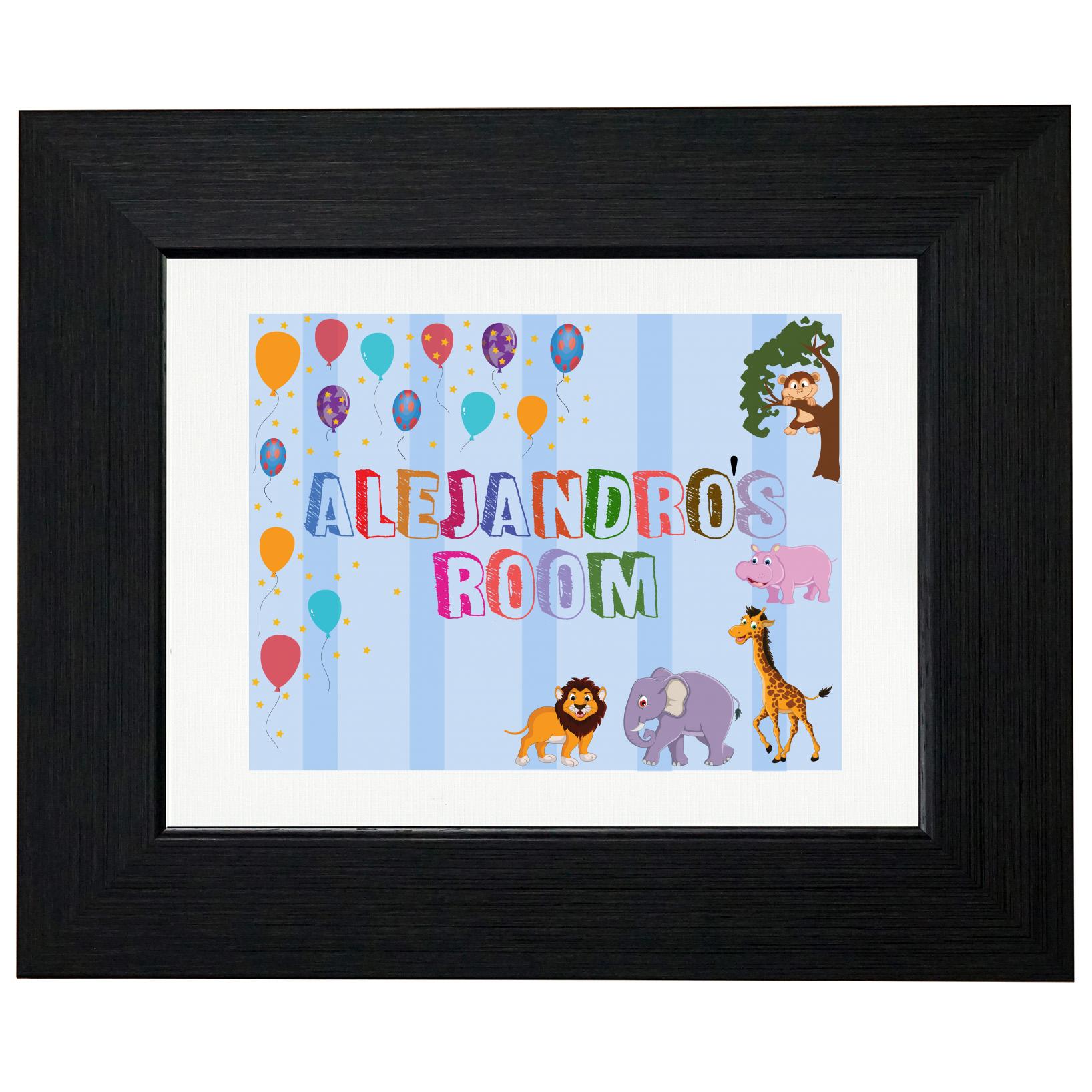 Alejandro’s Room – Boy Birthday Gift – Balloons & Animals T-Shirt, Framed Print, Pillow, Golf Towel