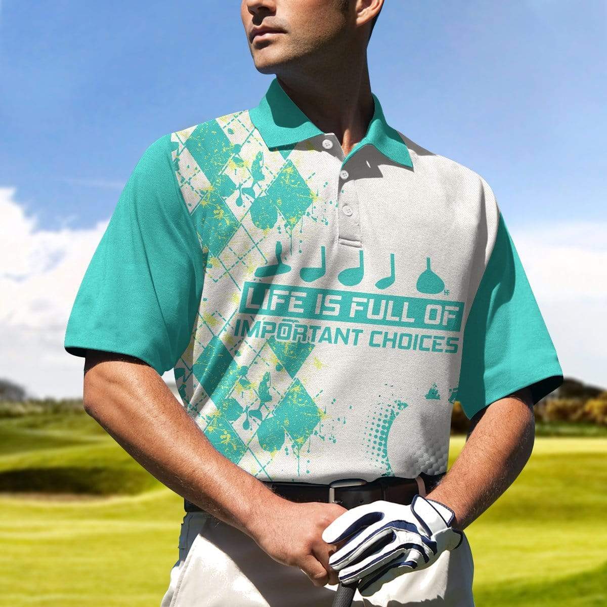 Green Golf Life Is Full Of Important Choices Polo Shirt