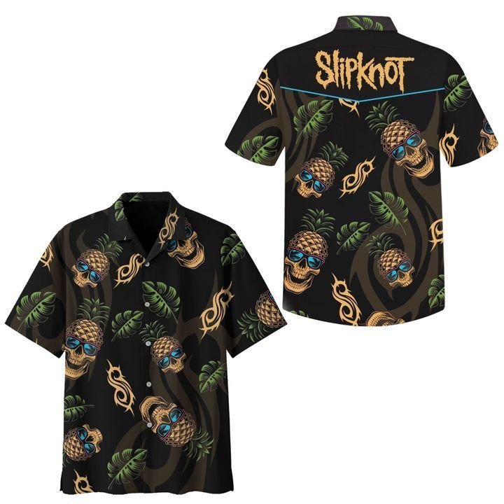 Slipknot Black Hawaii Aloha Shirts Band Short Sleeve Hawaii For Men Ha45700