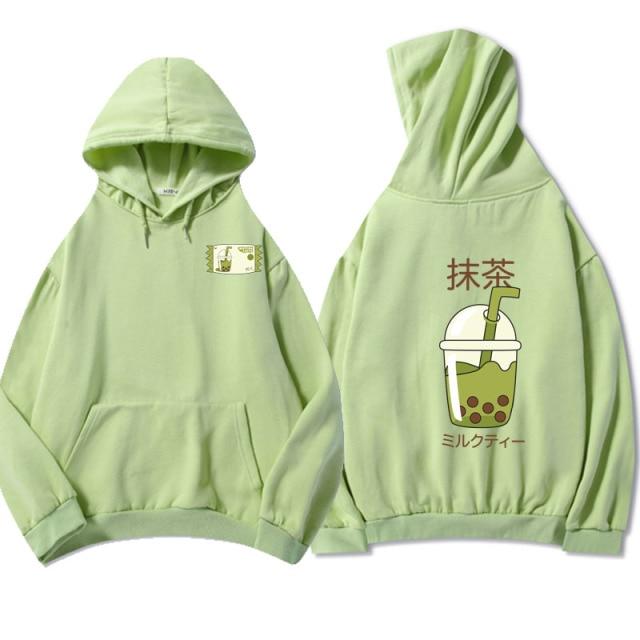 Match Boba Milk Tea Double Sided Print Soft Hoodie