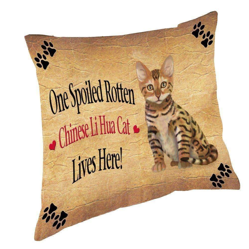 Chinese Li Hua Kitten Spoiled Rotten Cat Throw Pillow